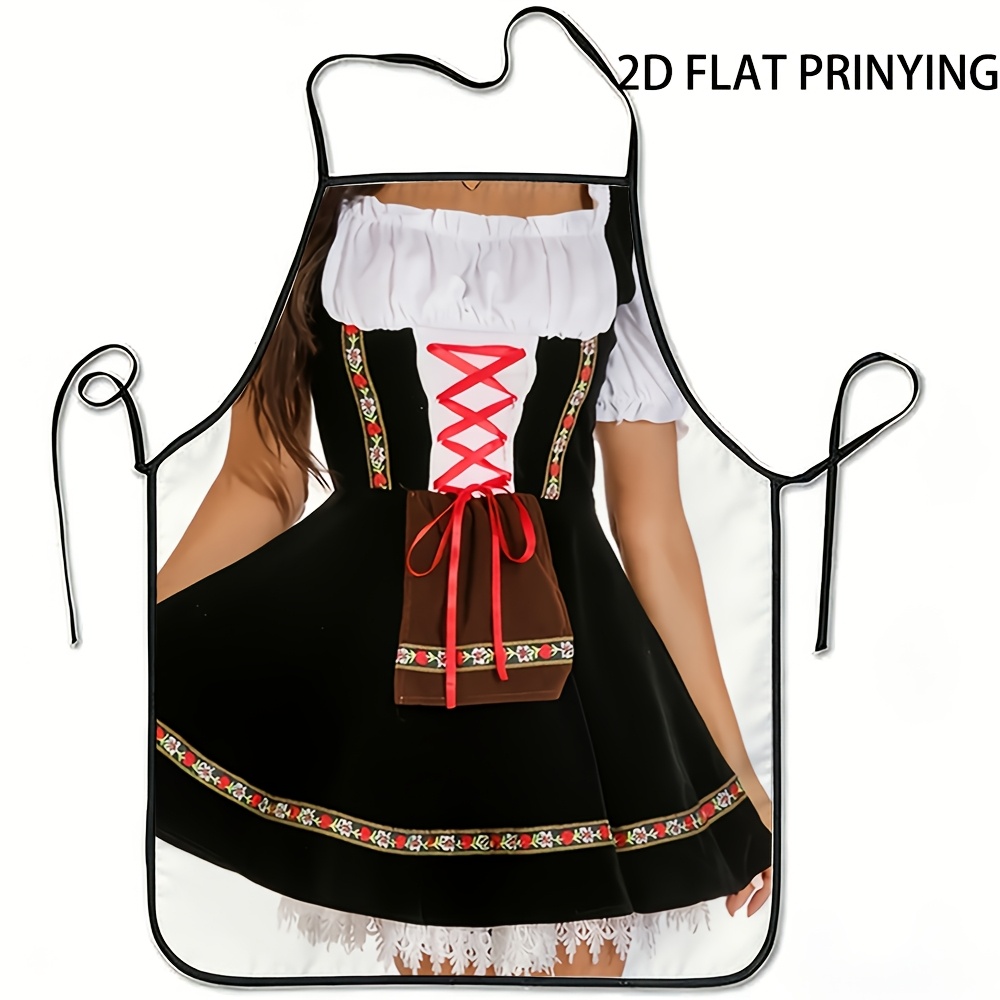 TEMU 1 stuks Oktoberfest Meid Outfit , Unisex Gedrukt Schort, Chef Schort, Geschikt voor Keuken , Buiten BBQ, Schilderen, Tuinieren, , Nagelkunst,