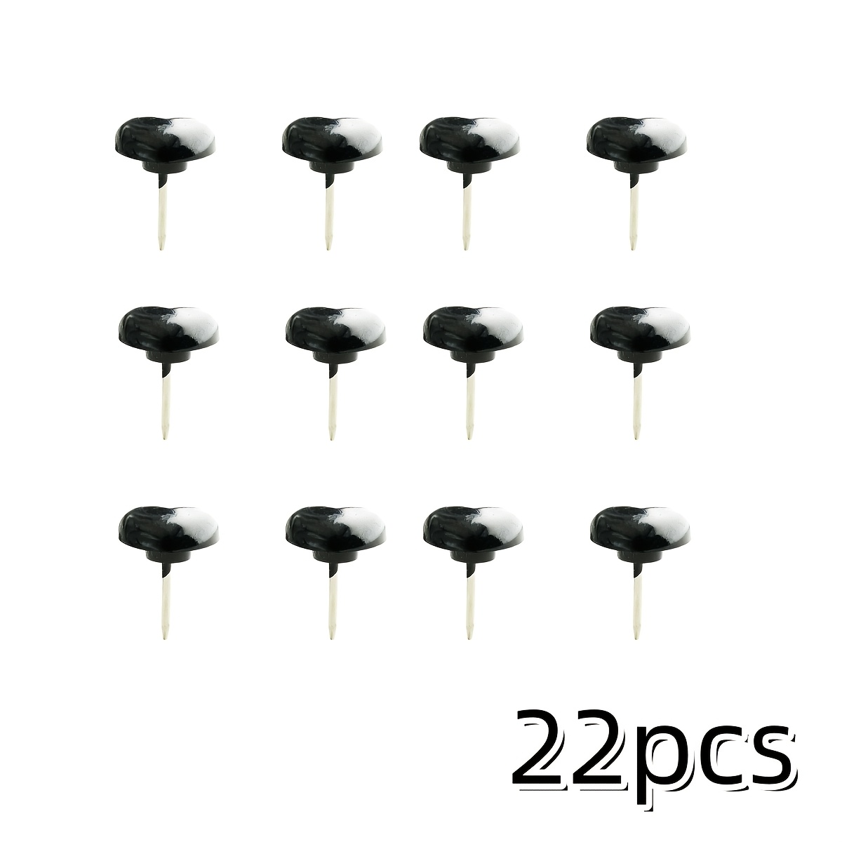 Image of 22/60pcs Black Heart-shaped Push Pins, Large Heart Thumbtacks, Decorative , Suitable For Felt Boards And Cork Boards