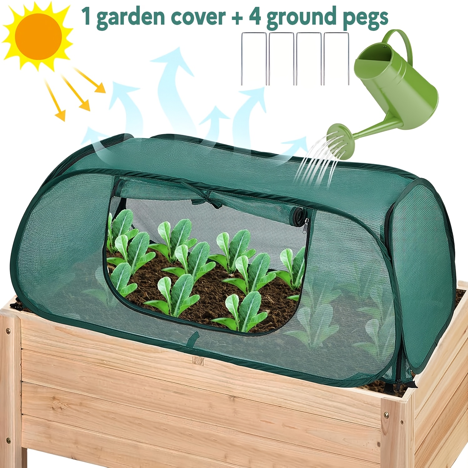 E-shop Gartenabdeckung für Hochbeete, aufklappbarer Netz-Pflanzenschutz für Außenpflanzen, Pflanzenschattenzelt, Pflanzkäfig als Kulturkäfig zum
