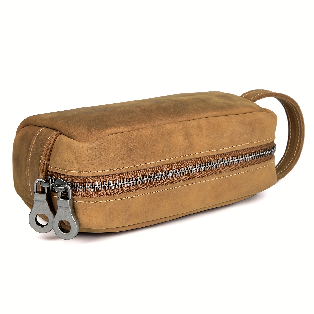 Make-up-Tasche Reise Kosmetiktasche Hellbraun – Großes Fassungsvermögen, Mit Haken, Wasserabweisend