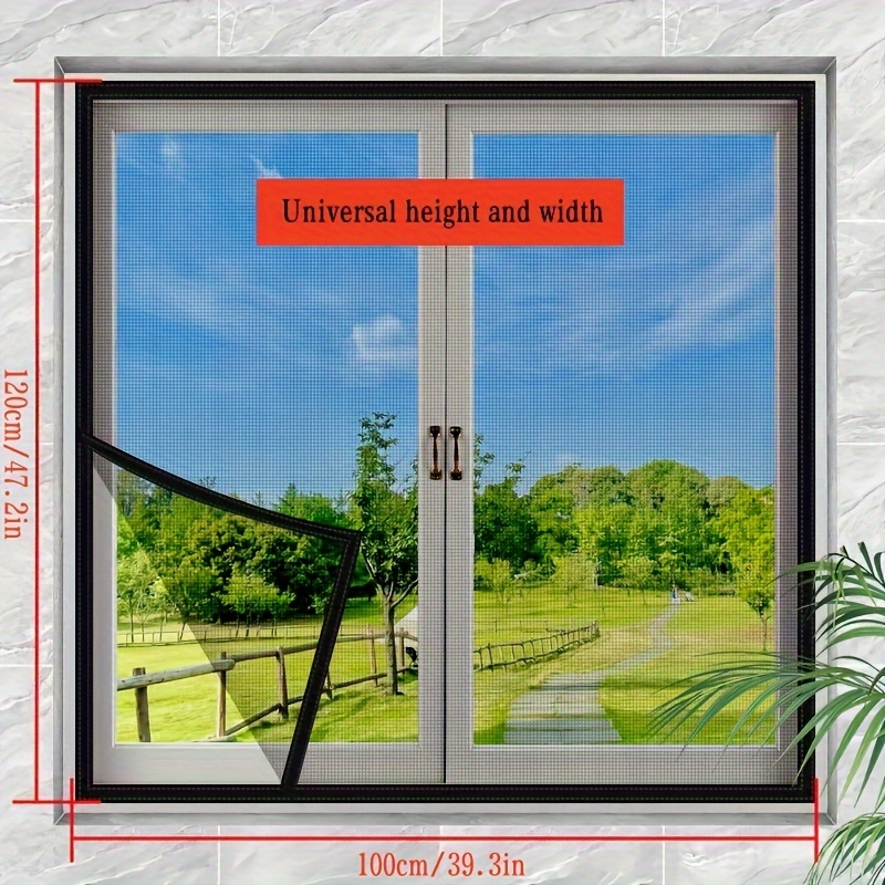 TEMU 1 Set Anti-mosquito Window Mesh Screen, Self-adhesive Window Screen, Hook And Loop, Magnetic Curtain, Diy And Removable
