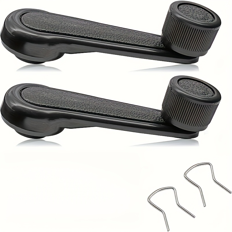 Image of 2pcs Car Window Regulator Crank Handles, Manual Window Cranks With Bushing And Spring, Universal Automotive Interior Accessory Replacement