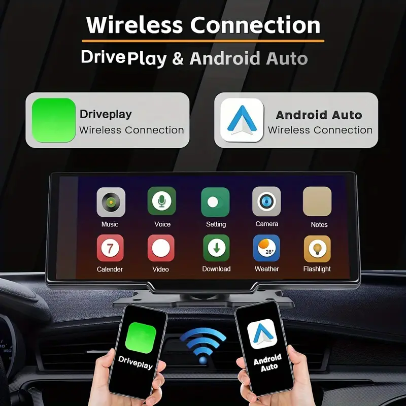Wireless Dash Mount Car Player Portable Car Stereo Dash Cam - Temu