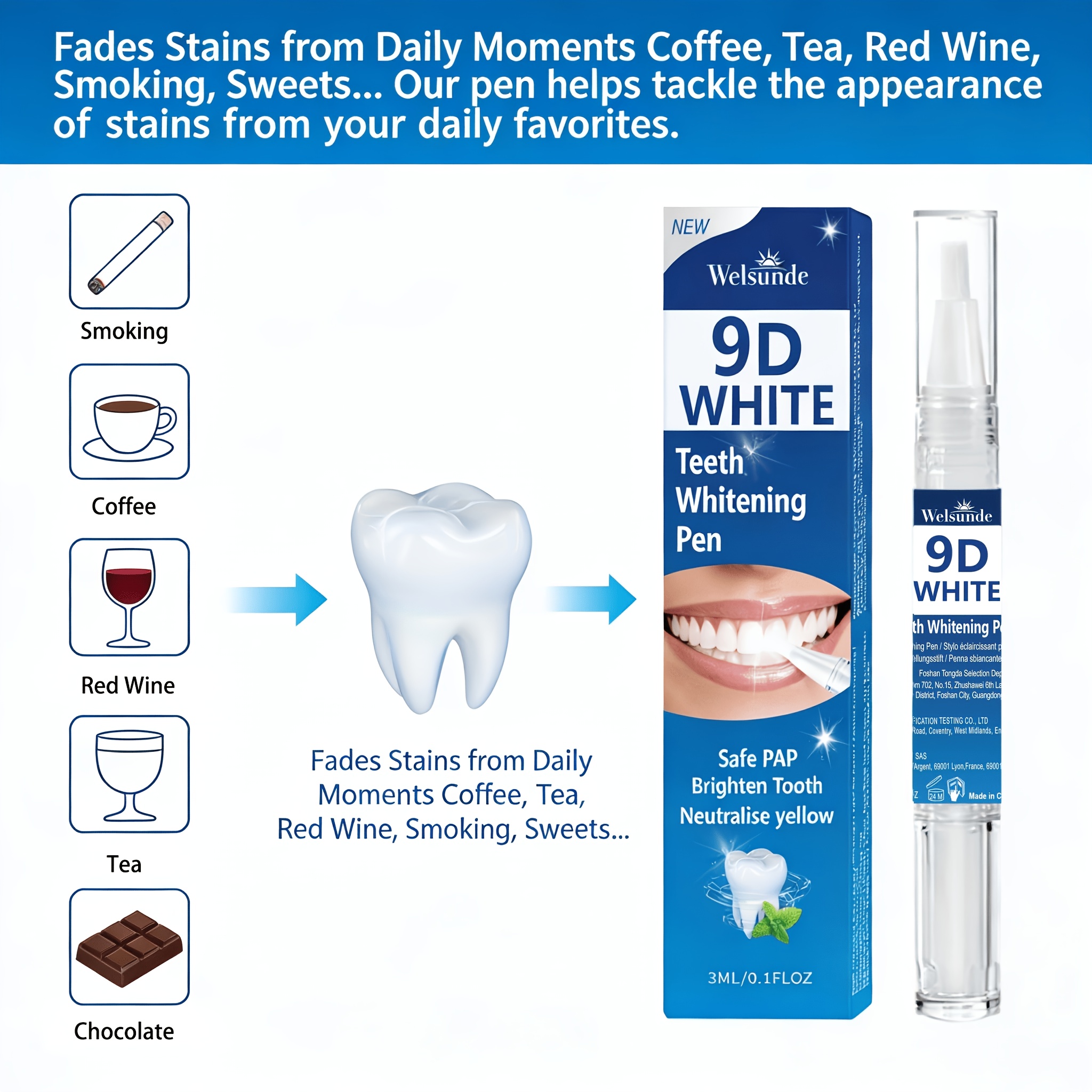 9D White PAP Tooth Pen for Instant Teeth Whitening