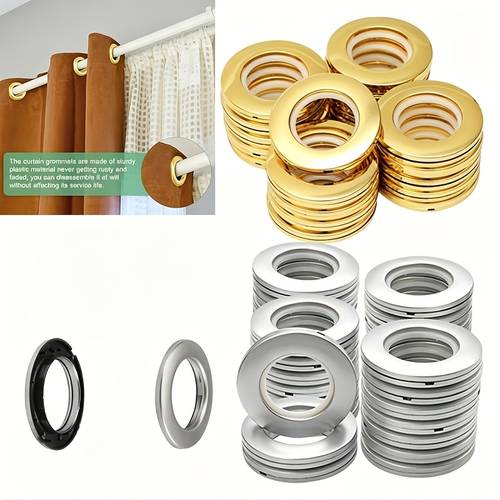 26pcs œillets de rideau en plastique de 42 mm de diamètre intérieur, , faible bruit, anneaux de rideau de fenêtre pour la décoration intérieure