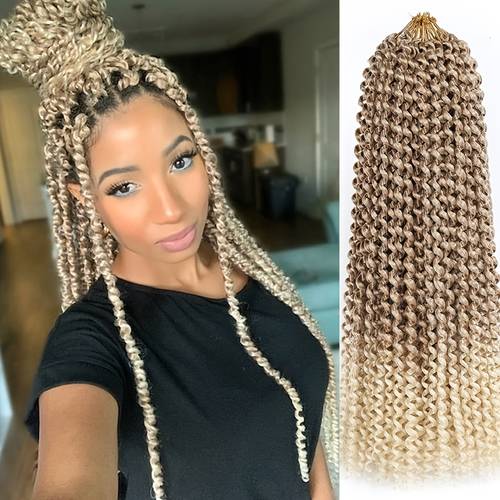 3 packs ombre blonde water twist crochet hair extensions for women low temperature fiber