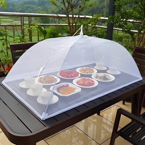 1pc large up mesh food cover tent portable foldable washable ideal for outdoor picnics bbqs parties reusable collapsible screen tent for freshness and