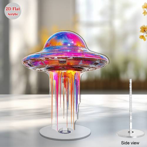 item picture 2d flat rotating ufo saucer acrylic desktop light spinner multicolor ow beam projector glossy dome shape outdoor decor suitable for christmas halloween weddings and birthdays modern deco tion 2d flat