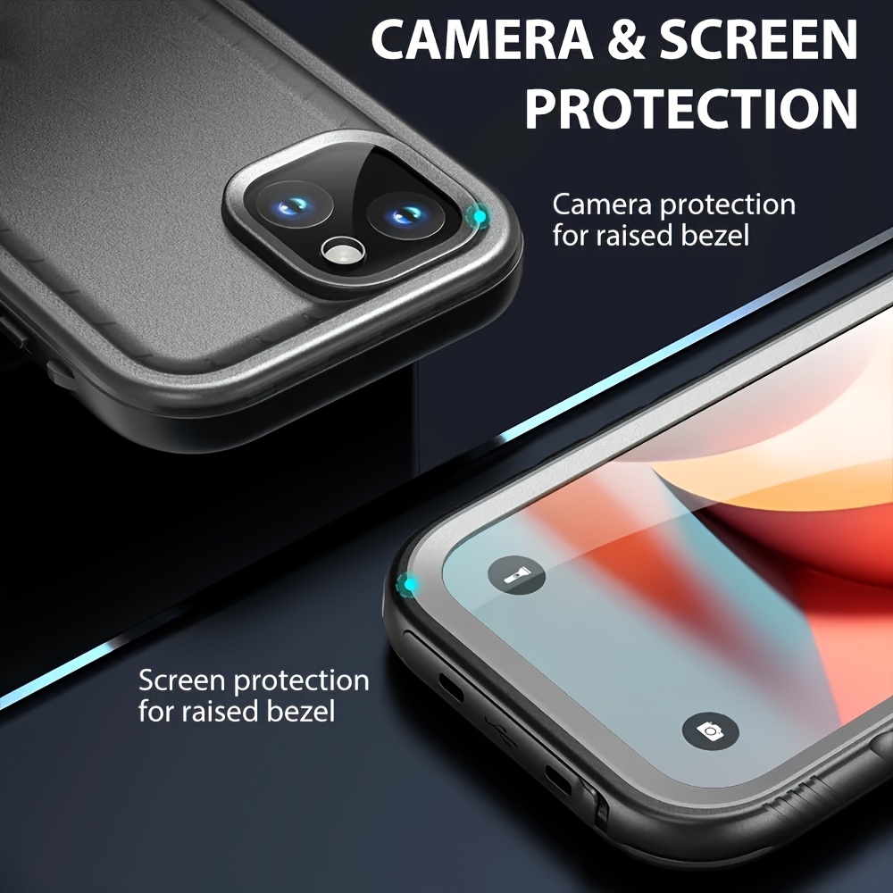 Waterproof Case for iPhone 16 15 14 13 12 11 Pro Max Plus Mini SE2 SE3 7 8 - Full-Body Heavy Dutywith Built In Tempered Glass Screen Protrctor Dustproof Shockproof Underwater Diving Swimming Phone Case, Outdoor Activities, Rugged Design, Adventure