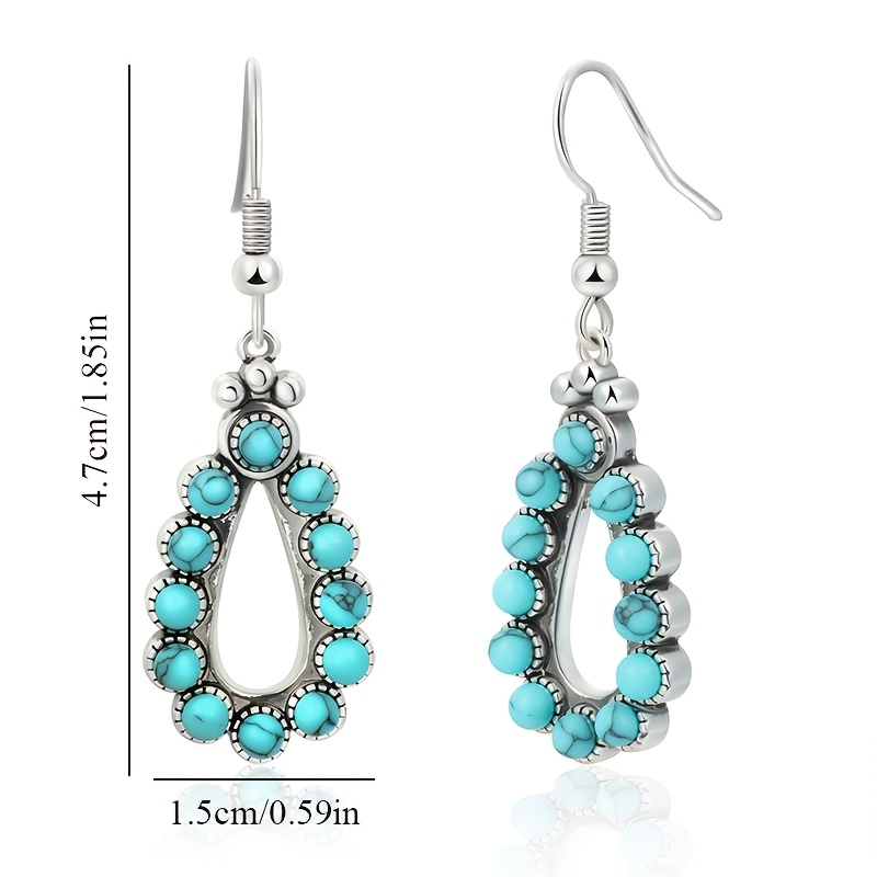 925 Turquoise Earrings Studs High-end Luxury Ladies Jewelry Elegant Sexy Fashion Trend Christmas Carnival Valentine's Day Holiday Gift Birthday Gift With Exquisite Packaging Gift Box