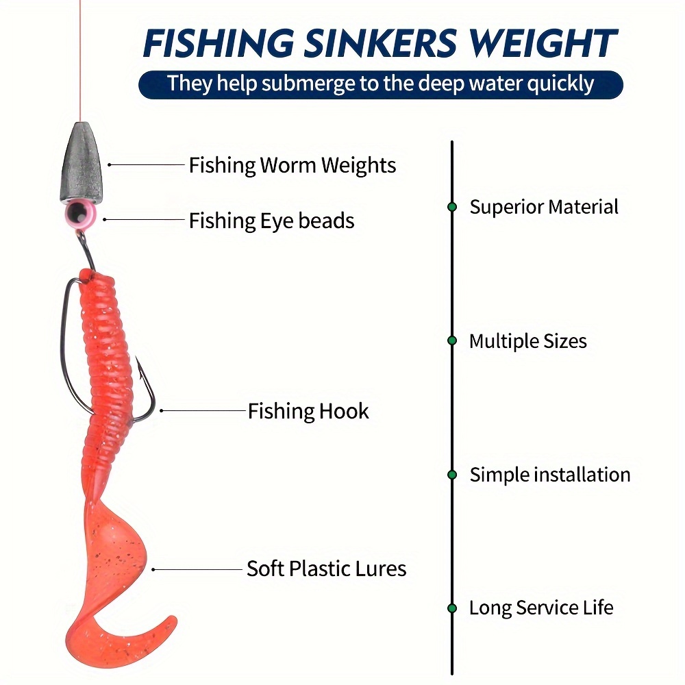 Bullet shaped Fishing Weights Texas Rig Lead Sinkers Fishing - Temu