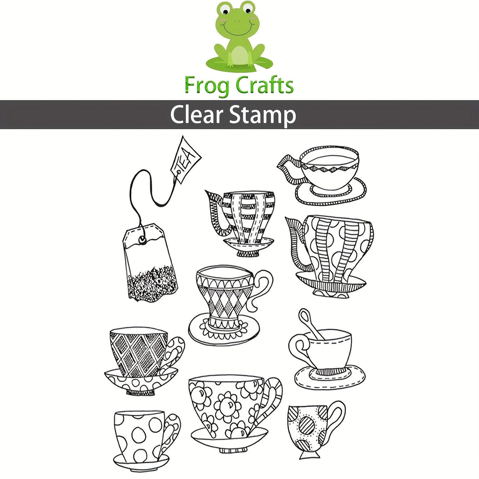 

Silicone Clear Stamp Set For Scrapbooking, Transparent Stamps, Diy Card Making, Album , Rectangle Stencil Tools, Coffee Cups Design