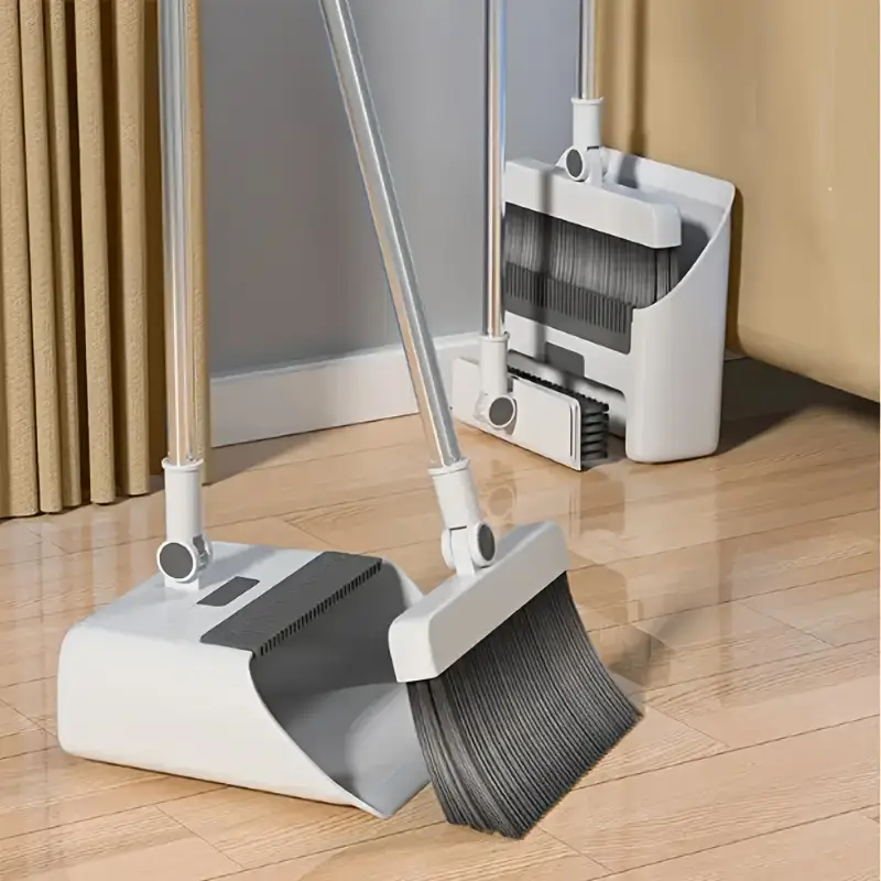 1pc 3 in 1 broom dustpan floor brush set heavy duty long handled for cleaning in bedrooms bathrooms kitchens living rooms and outdoors Product details 0