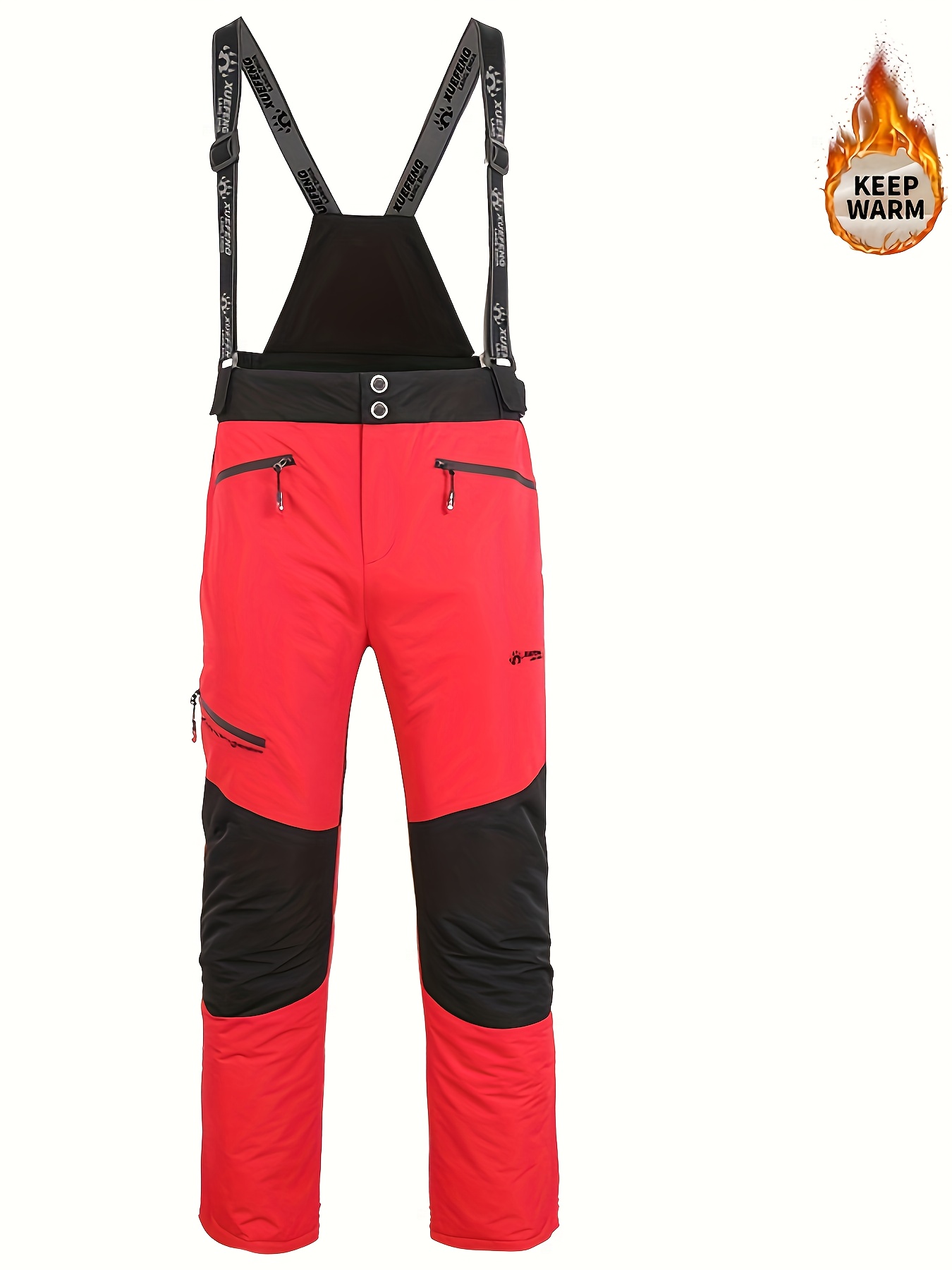 EVIL WOLF Men s Heavy-Duty Winter Ski Pants - Full-Zip Skiing & snowboarding pants with Detachable legs, Full-Length Zipper, Thick Thermal insulation for Alpine, touring, hiking - Red/Black/Color Options - Ideal for   & snow sports - Compatible with ski lifts