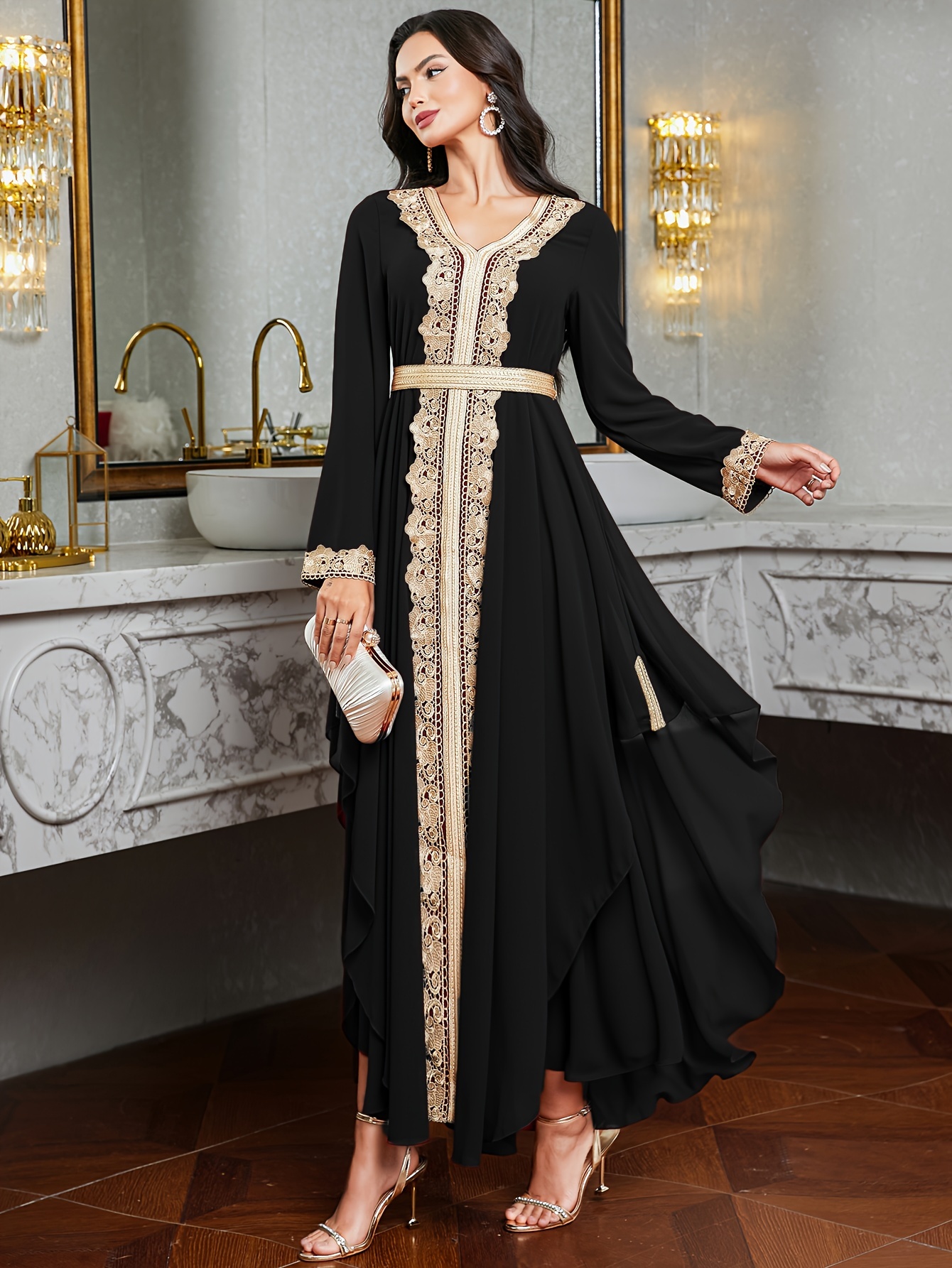 navy blue chiffon dress Adelphia Navy main image 1