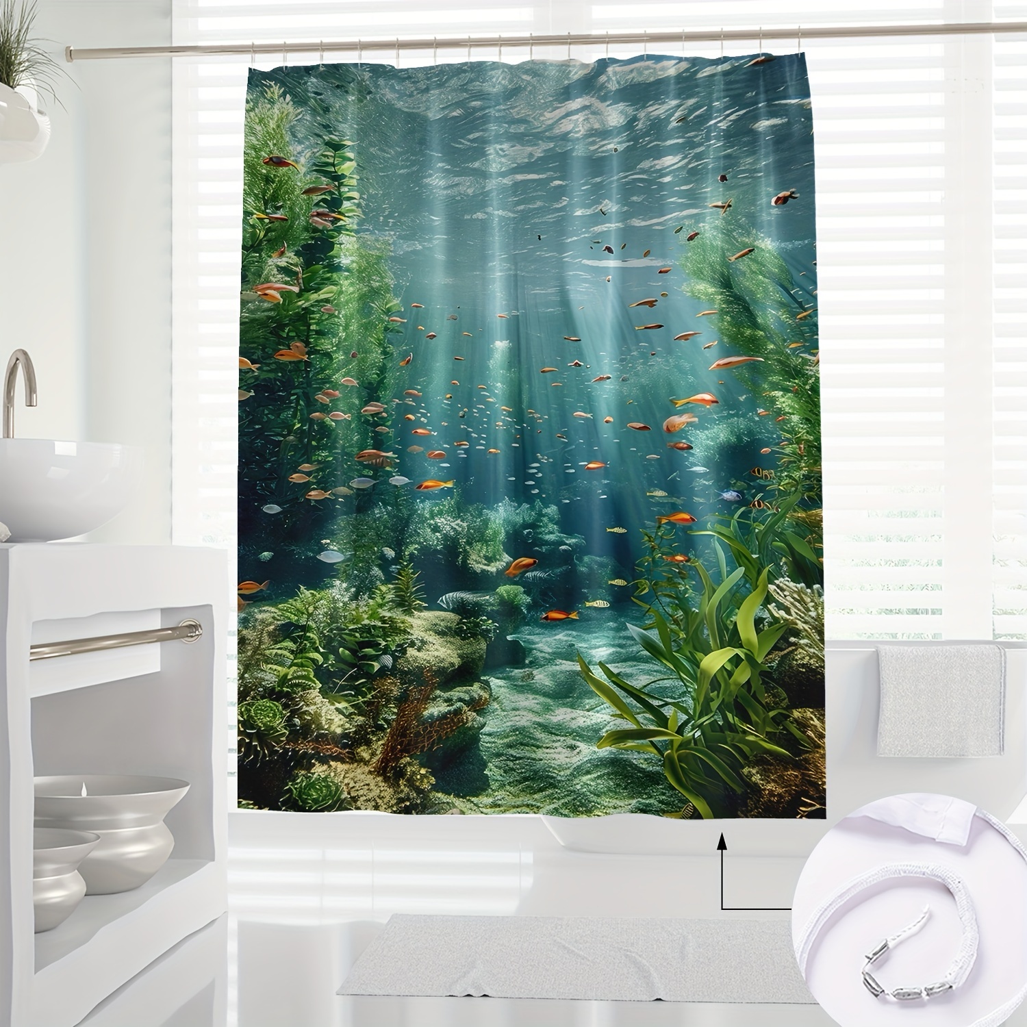 

1pc Shower Curtain - , Washable Included - Decor