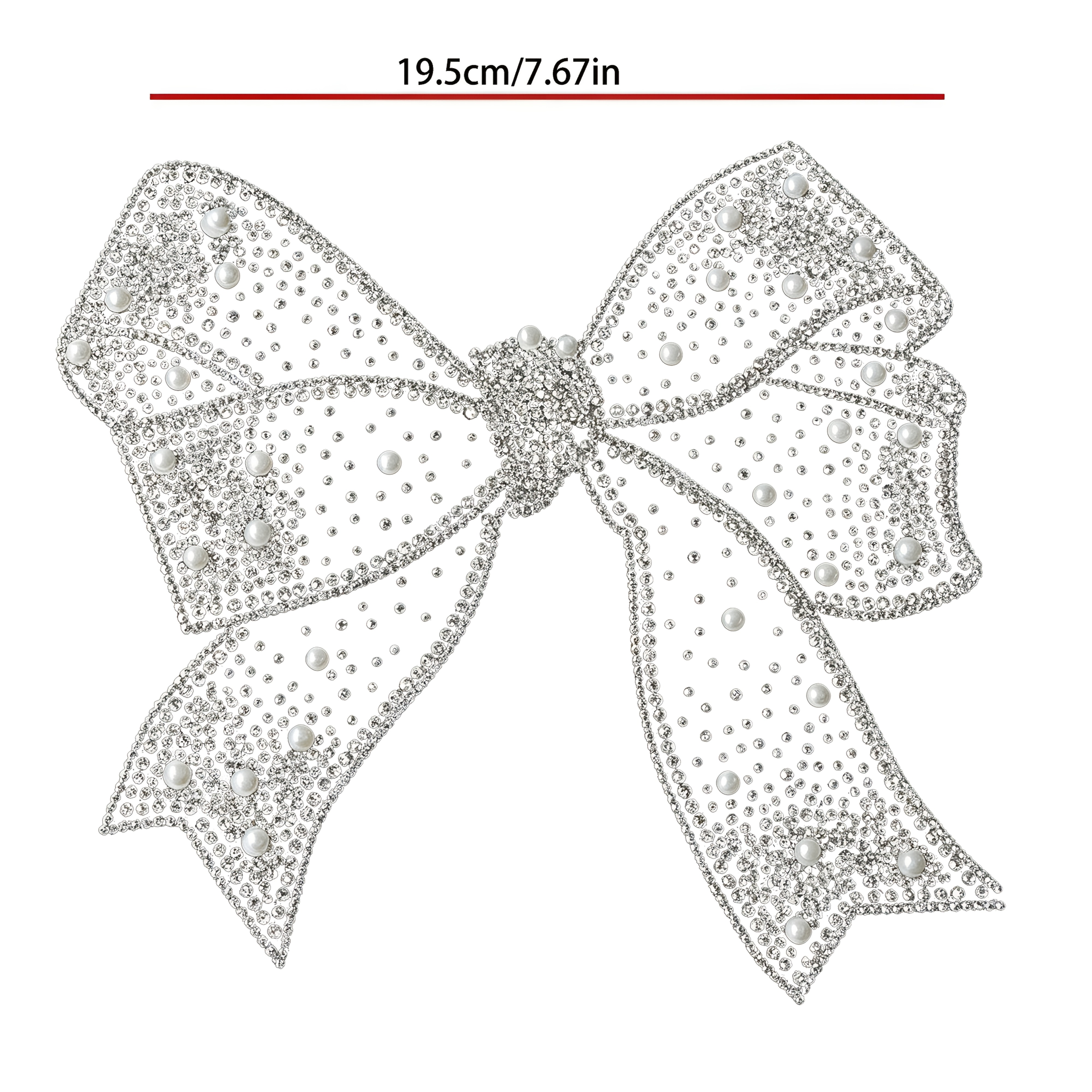TEMU 2pcs Shiny Bow Iron-on Print - Easy-to-iron Stickers For Clothing, Bags, And Additions, Durable And Washable