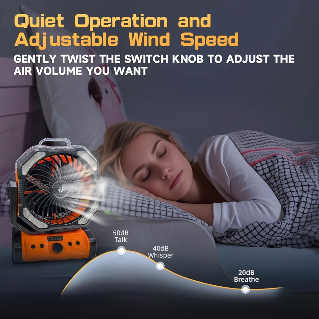 long lasting portable camping fan spray led usb rechargeable high velocity cooling fan durable emergency for and campers extended details 10