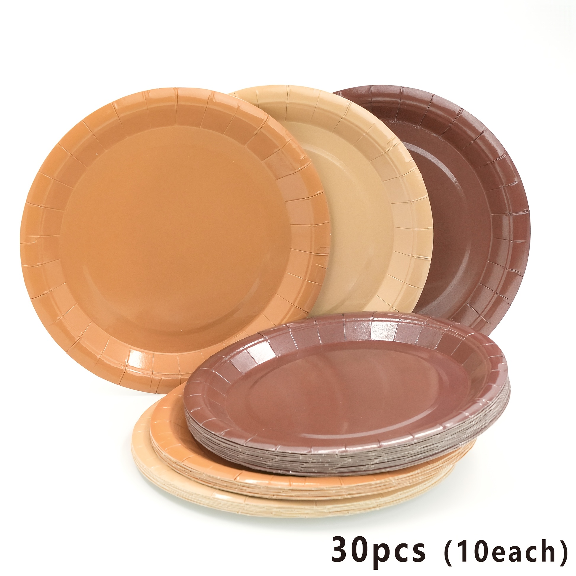Image of 60pcs/30pcs 7-inch Disposable Gradient -colored Paper Plates | Thick, Leak-proof, Reusable, Ideal For Party, Picnic, And Holiday Use Halloween Christmas Thanksgiving