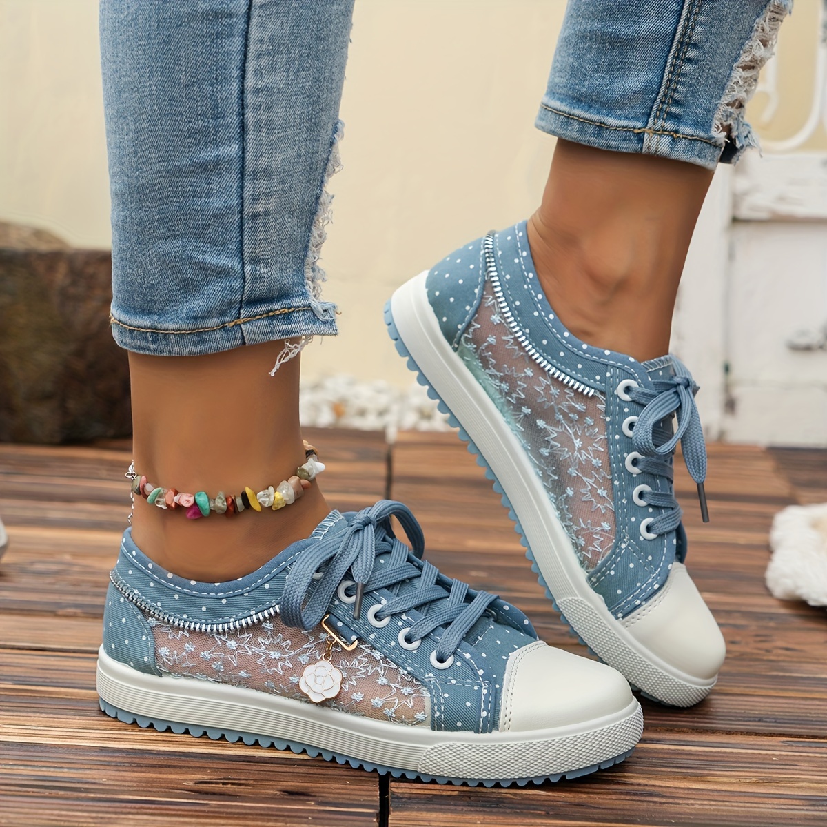 

Women's Breathable Mesh Sneakers, Casual Lace Up Outdoor Shoes, Comfortable Low Top Shoes