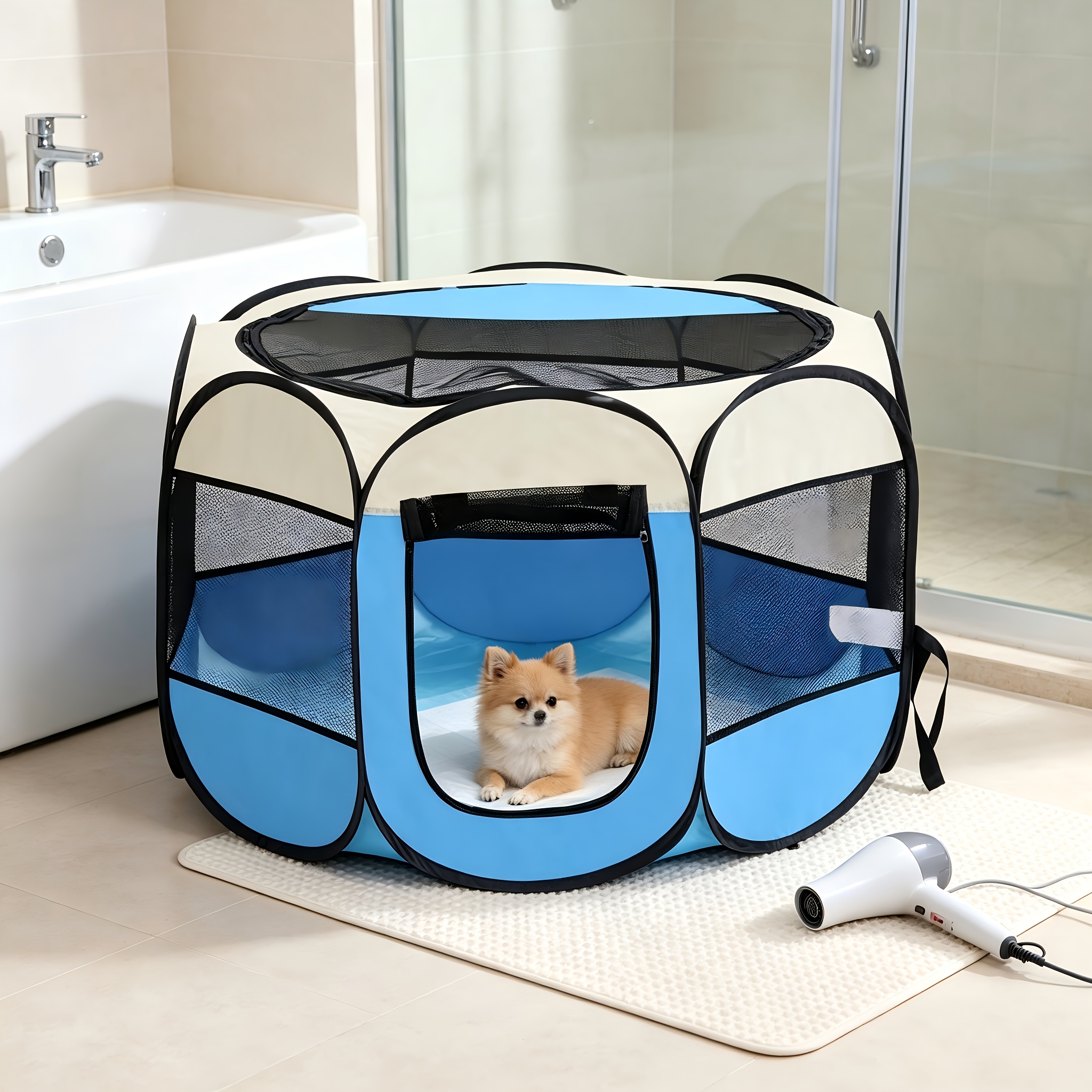 TEMU Foldable Cat And Dog Cage, Large Enclosure, Pet Supplies, Tent Fabric, Cat Birthing Box, Suitable For