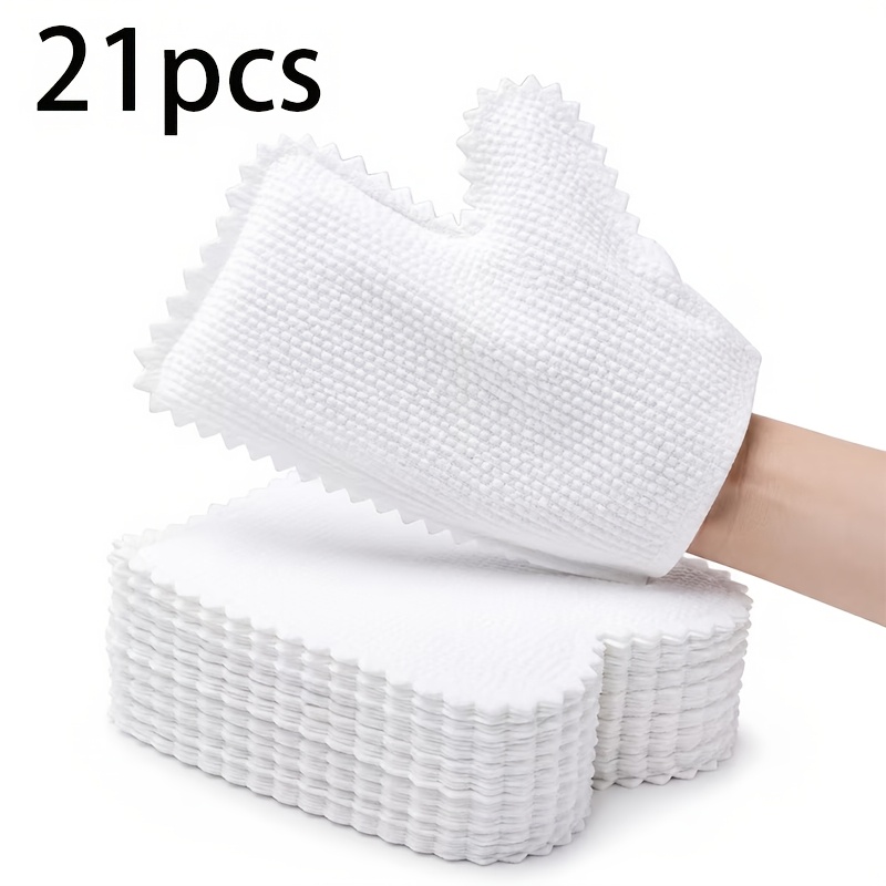 TEMU 21pcs Reusable Microfiber Dusting Gloves Suitable For Wet/dry Cleaning, Hypoallergenic Pe Material With Thin Suitable For Kitchens, Bathrooms,