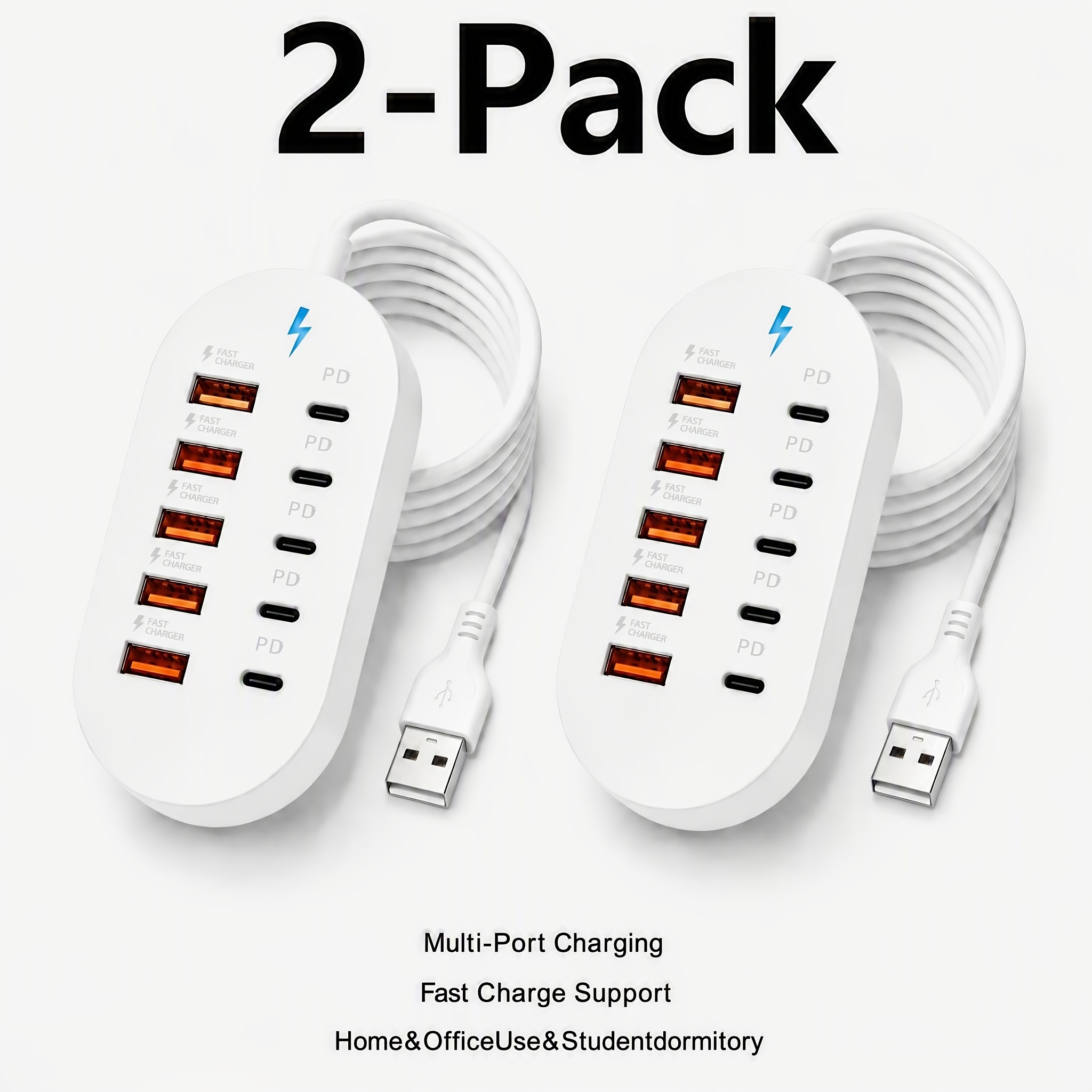 TEMU Набір з 2 шт. Новий YUMKNOW-C10-в-1 5-Type--USB-A Портовий Хаб, Підходить для Ноутбуків/Планшетів/Кількох Пристроїв, Хаб Живлення для Робочого