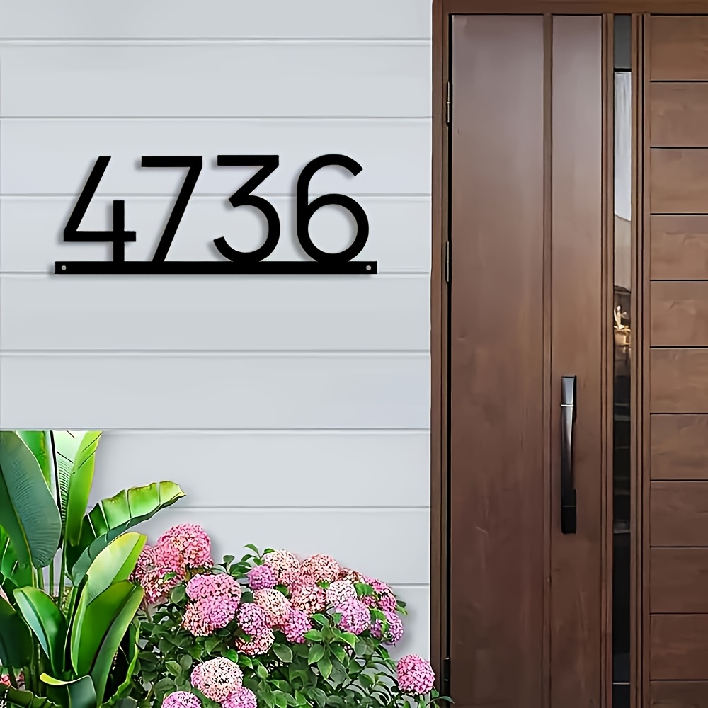 TEMU 1pc Customizable Modern House Number Sign | Medieval Street Number | Artistic Decorative Address Number | Farmhouse Street Number | Apartment