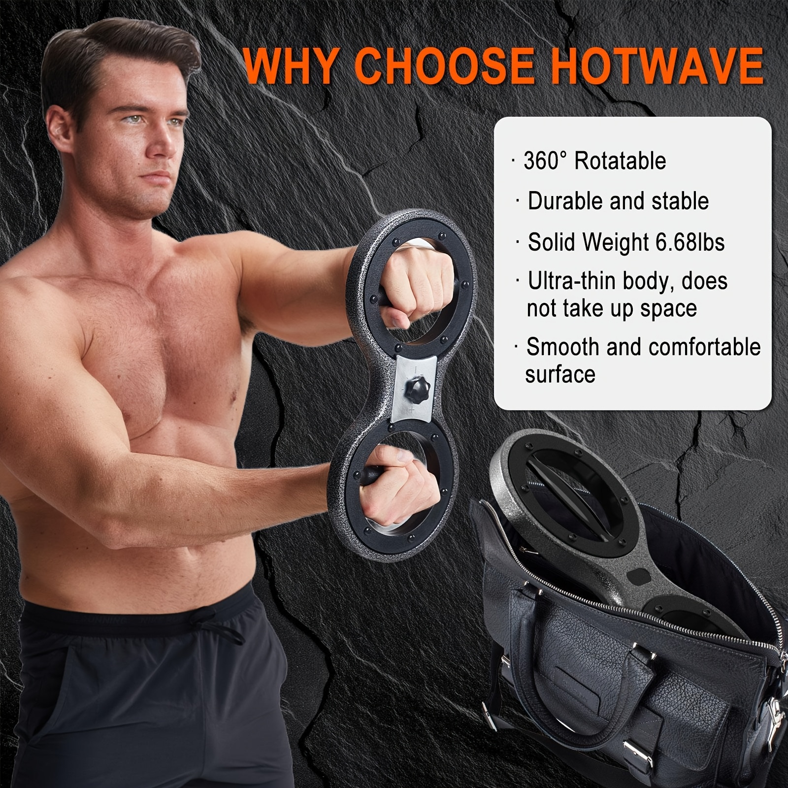 hotwhve forearm strength trainer with adjustable   heavy duty non electric arm   device 360 rotating grip for boxing mma weightlifting home gym portable forearm builder for   levels   workout tool durable construction reinforced handles hand exerciser martial arts athletes Product details 3