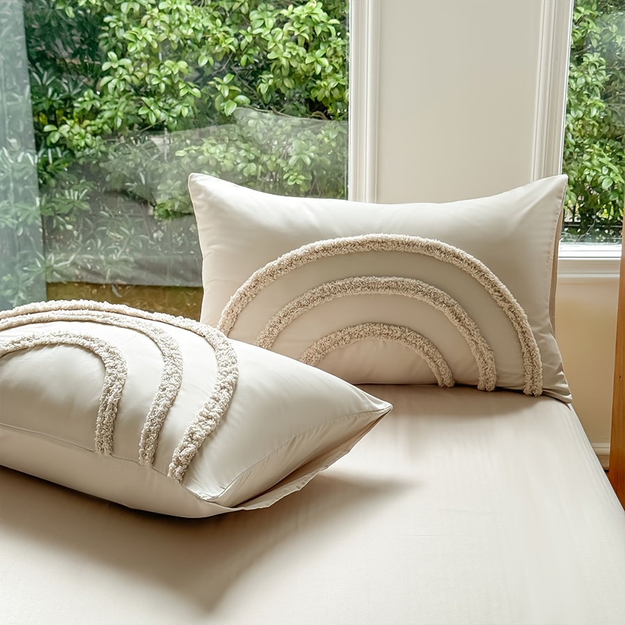 2pcs/3pcs Tufted Nordic Bohemian Style Bedding, Modern Minimalist Soft and Comfortable Bedding, Duvet Cover Set with Zipper (Includes 1 Duvet Cover and 1 Pillowcase/2 Pillowcases). Available in Multiple Colors and Sizes, a Suitable Gift for Family