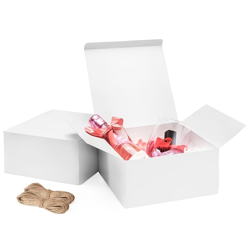 E-shop Geschenk für Sie/Ihn 8-teiliges Minimalistische Texturierte Geschenkboxen - Hanfseil Dekor, Weiß//Schwarz 3 Farben Optional, Vielseitige Leere