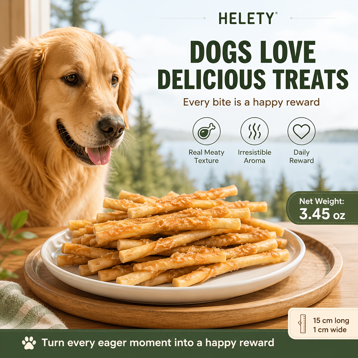 collagen   dental treats tender meat strips suitable for labradors and golden retrievers     teeth a training reward suitable for small medium and large dogs as a   treat Product details 1