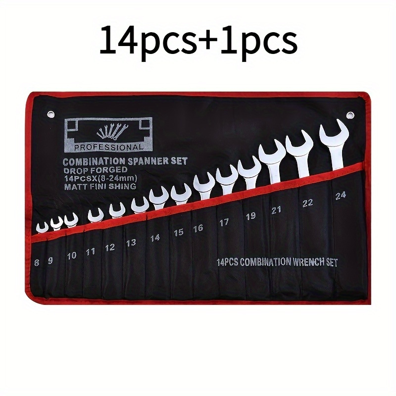 

14pcs Professional Wrench Set - Dual-head, Convex & Torx Designs, Metal Construction For Auto Repair