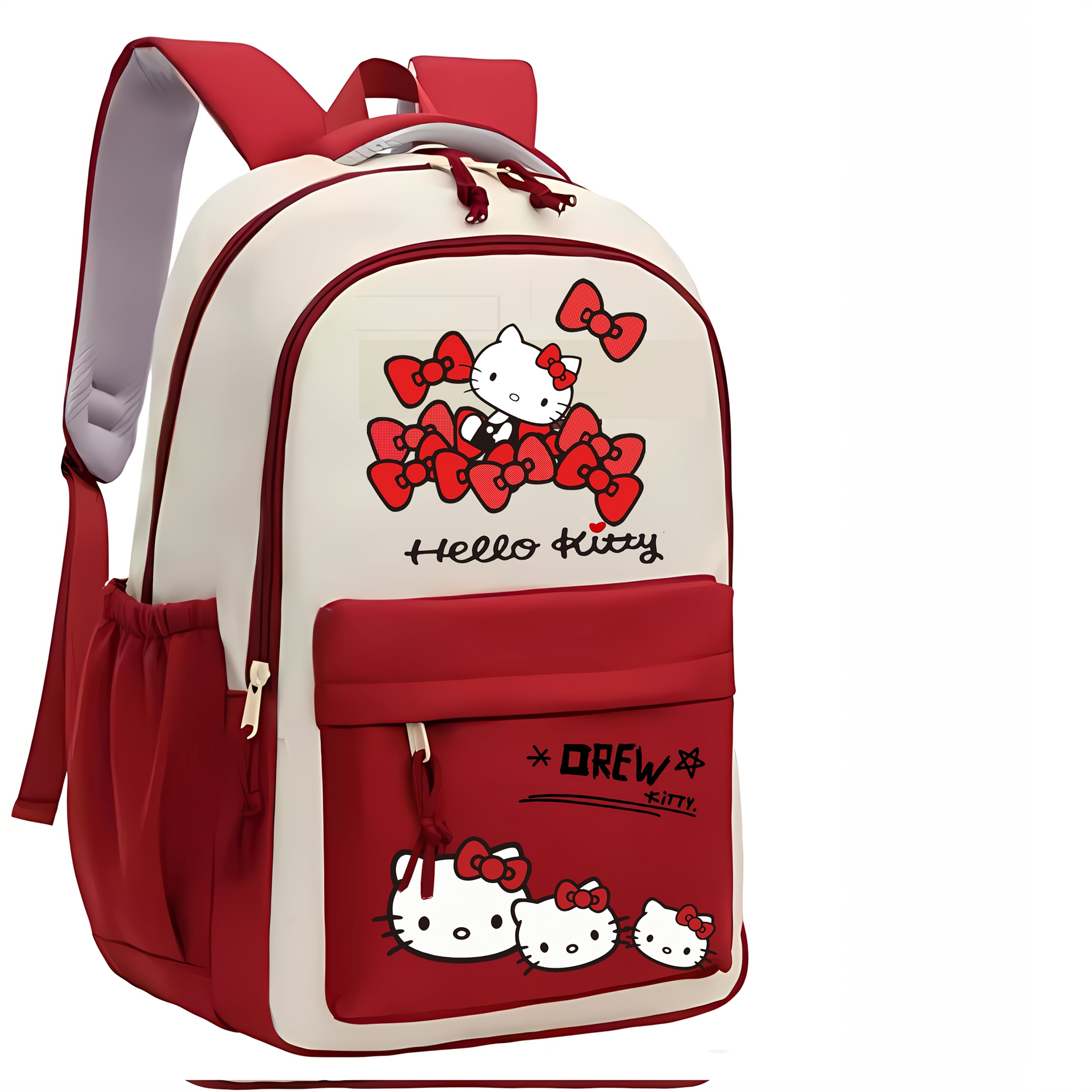     backpack cartoon cute large capacity backpack lightweight outdoor travel backpack new year gift christmas gift gift for girlfriend red backpack with multiple compartments adjustable shoulder straps suitable for   fans details 0