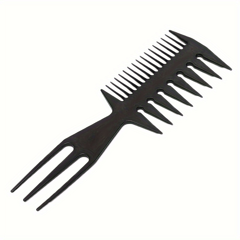 1pc Double-sided Large Tooth Comb For Hairdressers, Hair Coloring And Cutting Brush, Men's Hair Styling Tool, Abs Plastic Handle