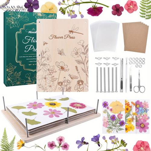 flower press kit craft kits 17 x 11 8 5 layers wooden flower pressing kit for crafts pressed flowers and plants for art preservation for bookmark frame wedding drying