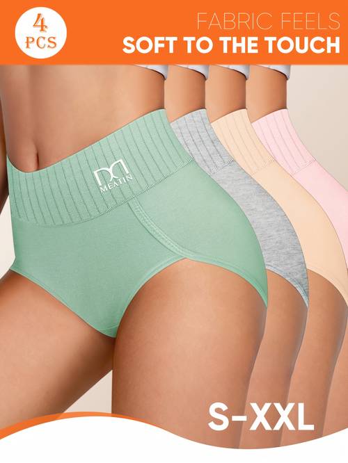 4 pack womens high waist briefs striped elegant and stylish soft lightweight and breathable suitable for and casual wear