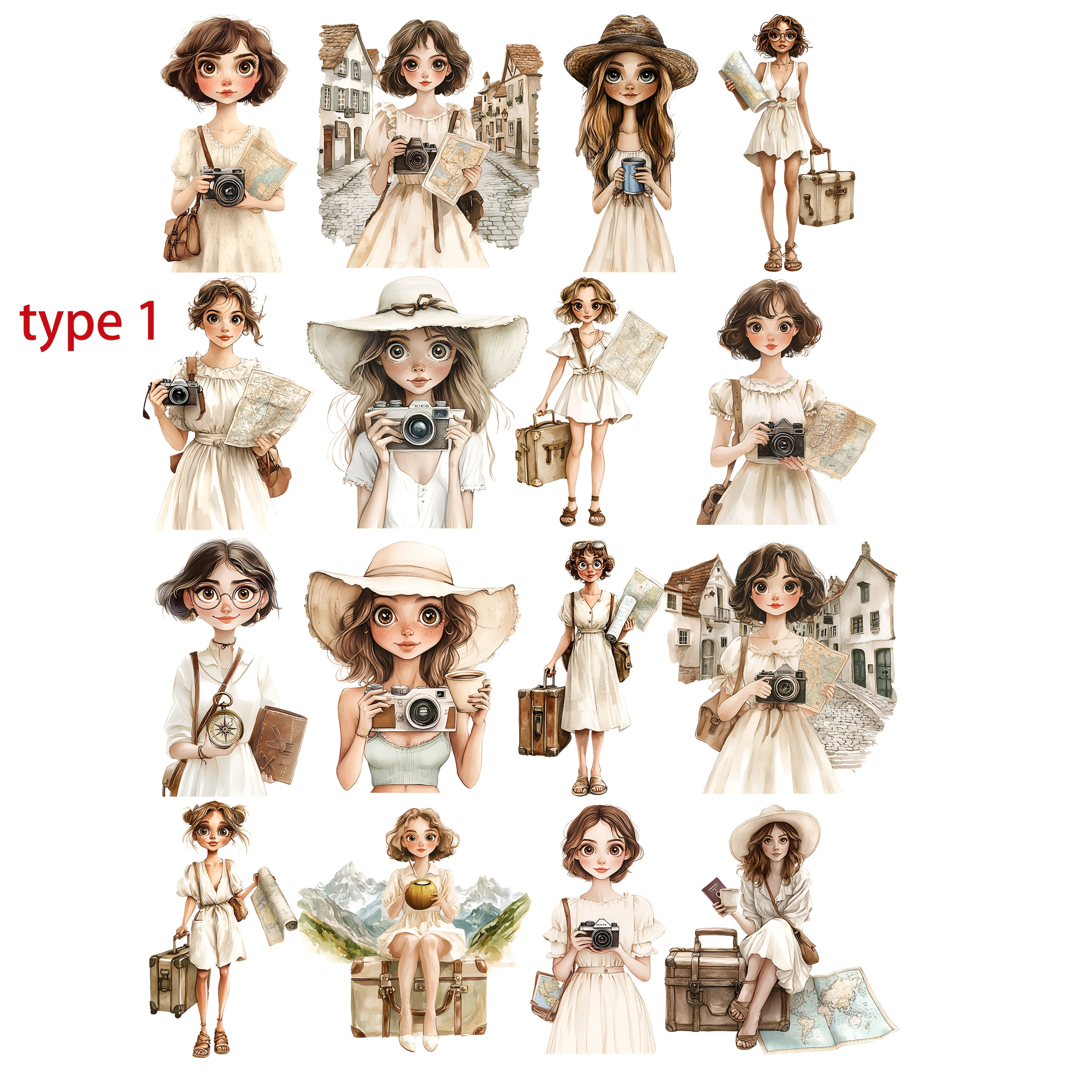 fashion dress sticker Dress Girl Sticker – loloyaya main image 1