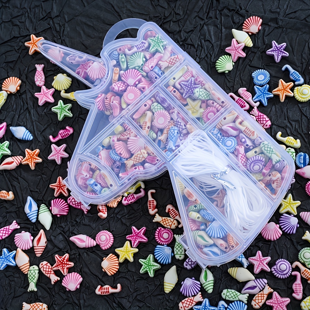 Image of 200 Unicorn Gift Boxes, 14mm Mixed Color Acrylic Beads, , Bracelets, Necklaces, Mobile Phone Chains, Key Chains, Bag Chains, Fashion Jewelry Making Supplies, Acrylic Material