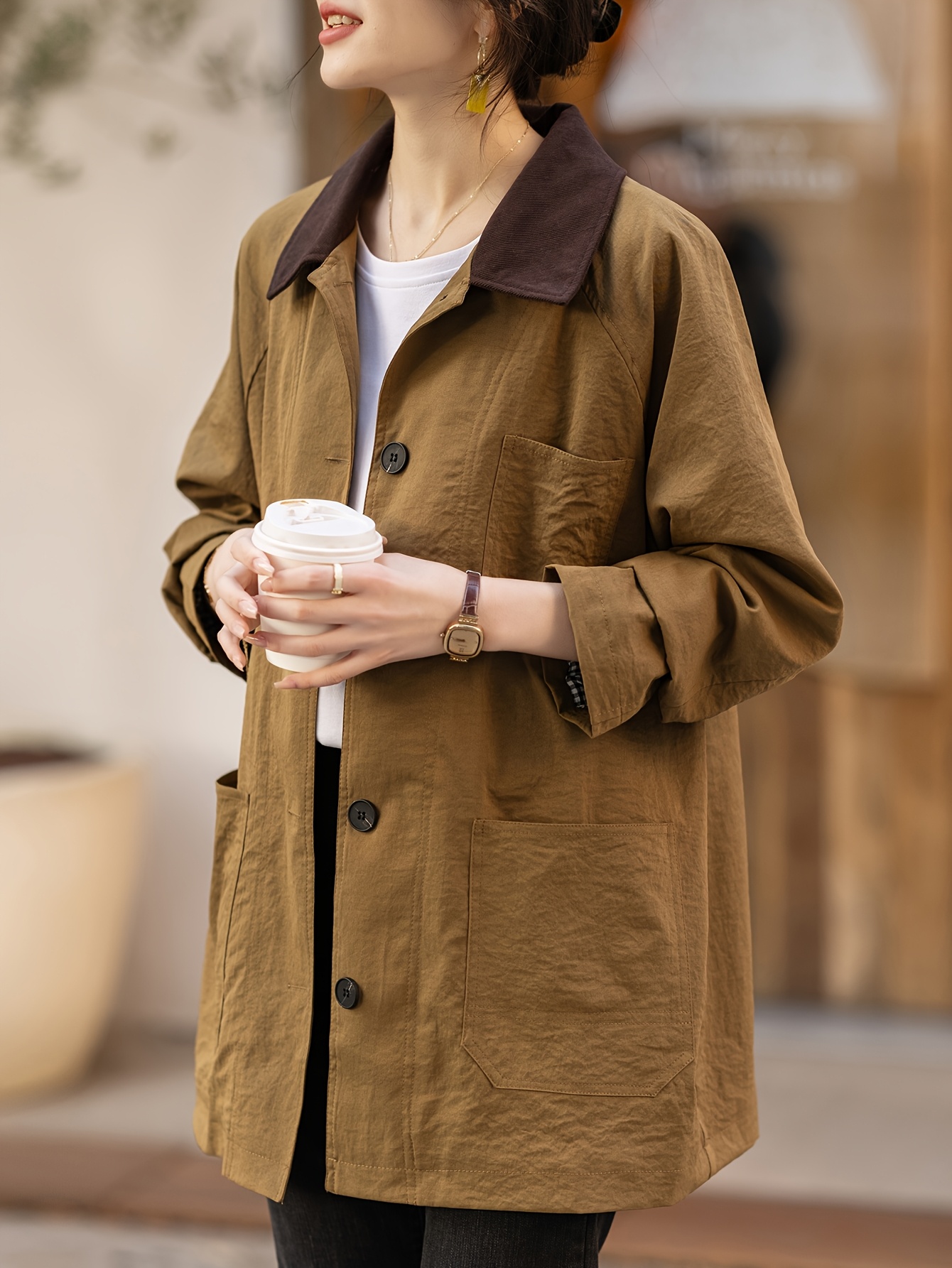 2025 nouveau manteau trench vêtements dextérieur Temu France