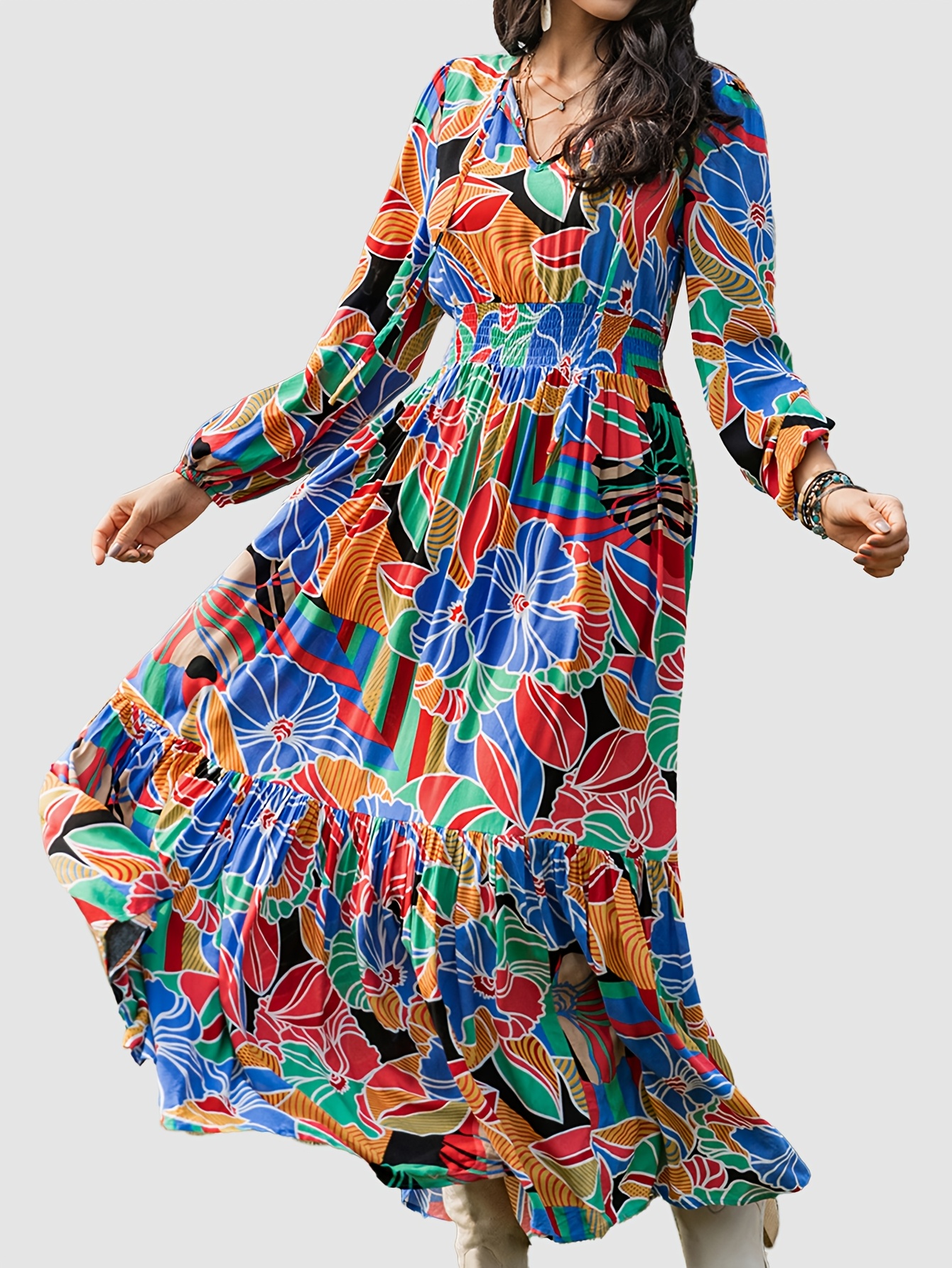 green emerald velvet dress Cabana Life - Myers Flowy Cinch Waist Dress - Blue