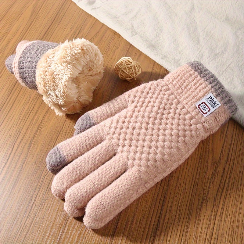 

Gants tricotés chauds en - écran , fermeture à glissière, lavable , acrylique - les activités de air, le cyclisme, les fêtes, la randonnée - de , An, du