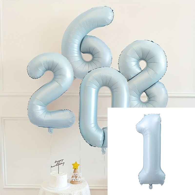 1 Matte Blue 40-inch Digital Balloon – Perfect For Birthdays, Anniversaries, And Other Celebrations – Decorative Foil Balloon For Christmas, Halloween