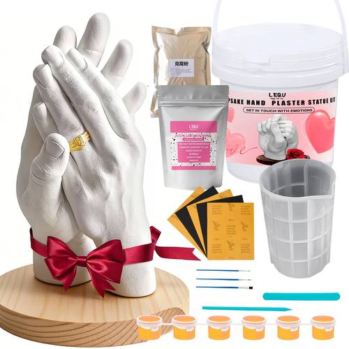 hand mold kit couple hand mold making set hand mold commemorative sculpture suitable for family crafting unique gifts for anniversaries valentines day new year mothers day and other holidays