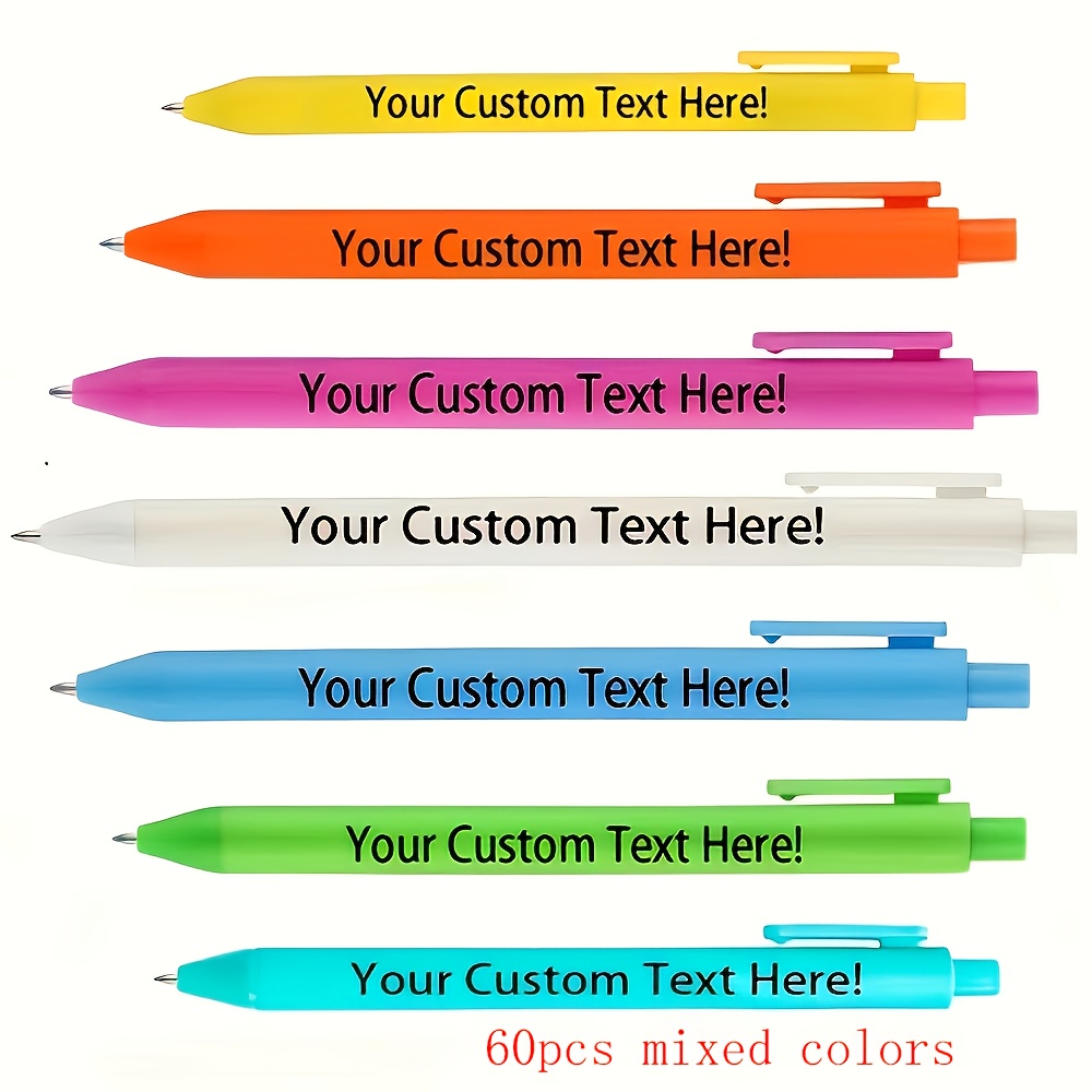 Image of 60pcs/set Customized Inspirational Macaron Ballpoint Pens Per Set, Black Ink Core, Used As Gifts For Back To , Christmas, And Holiday Parties, Company Slogan Customization