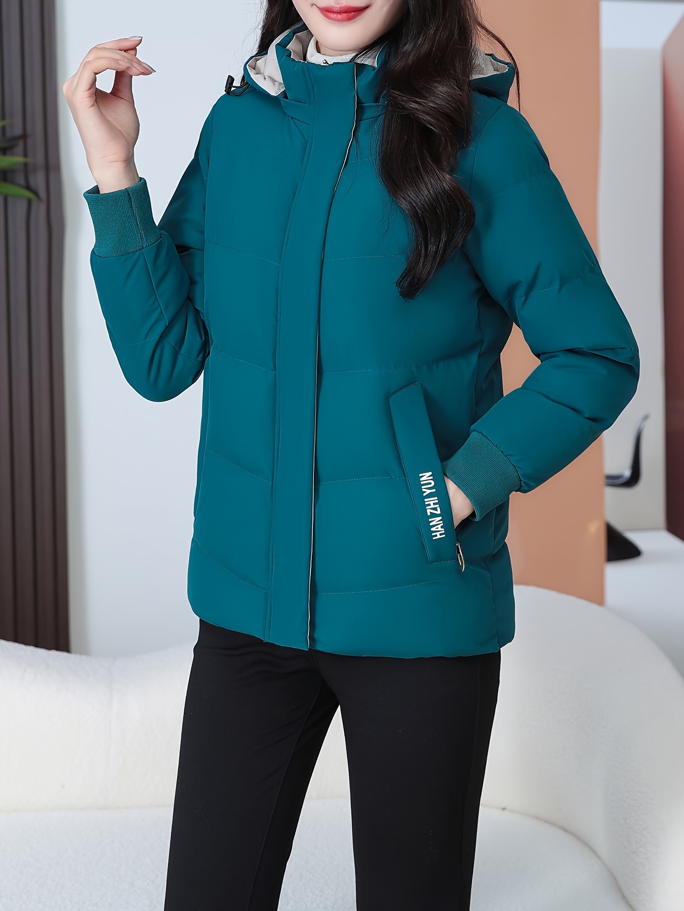 Womens Short Jacket Thickened Fleece Lined Stylish Casual