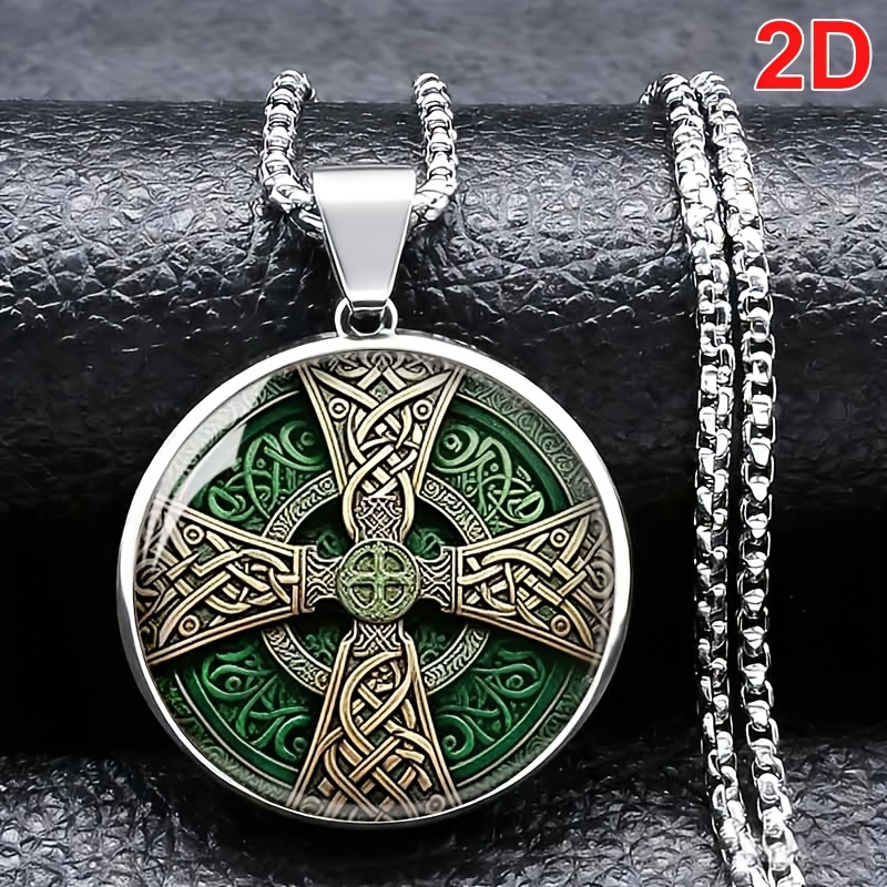 TEMU 1pc 2d Flat Vintage Celtic Knot Pendant Necklace, A Thoughtful Gift For Family, , And , A Commemorative Accessory Suitable For Daily Wear