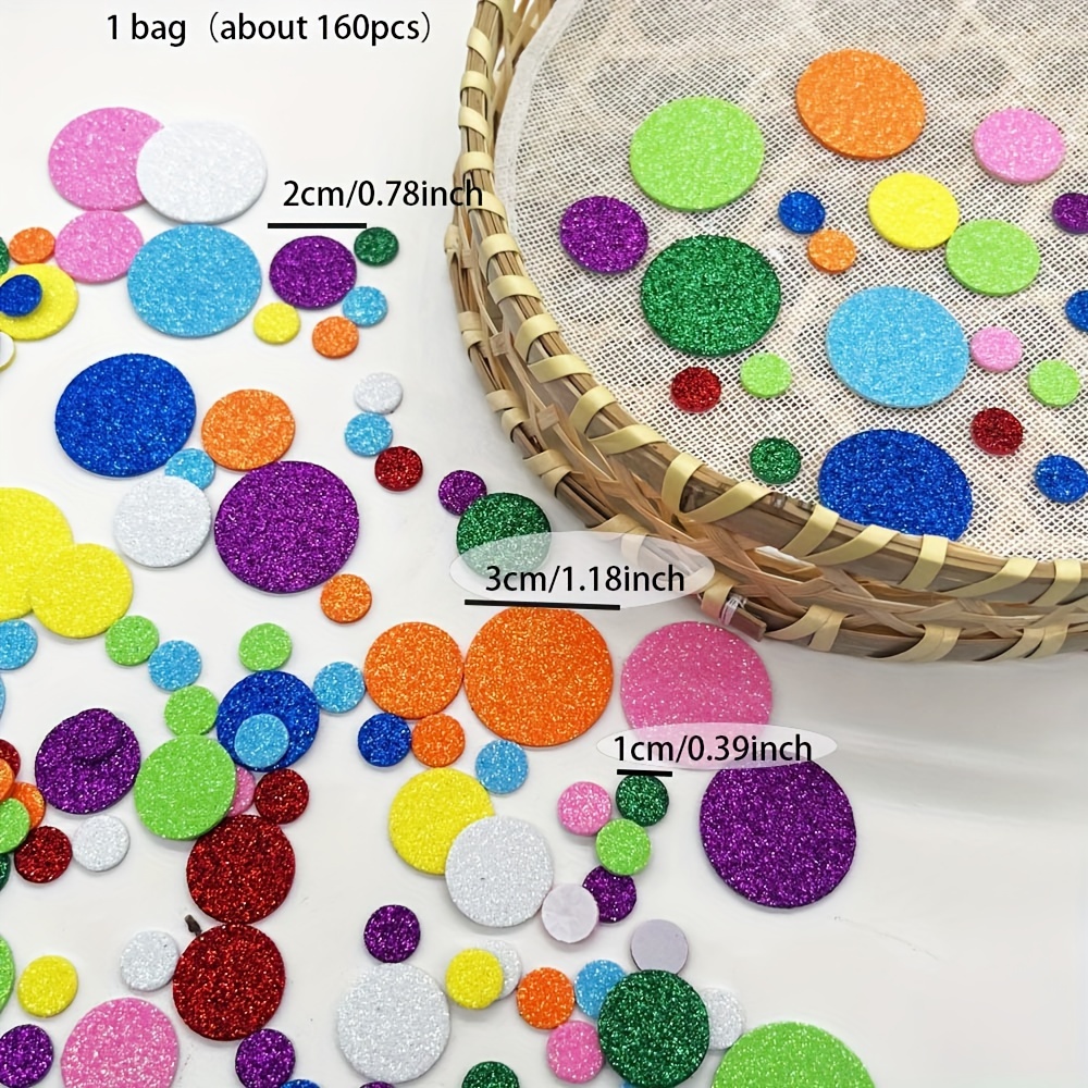 Sparkling Polka Dot Glitter Stickers - Self-adhesive, Party & Wedding Decorations