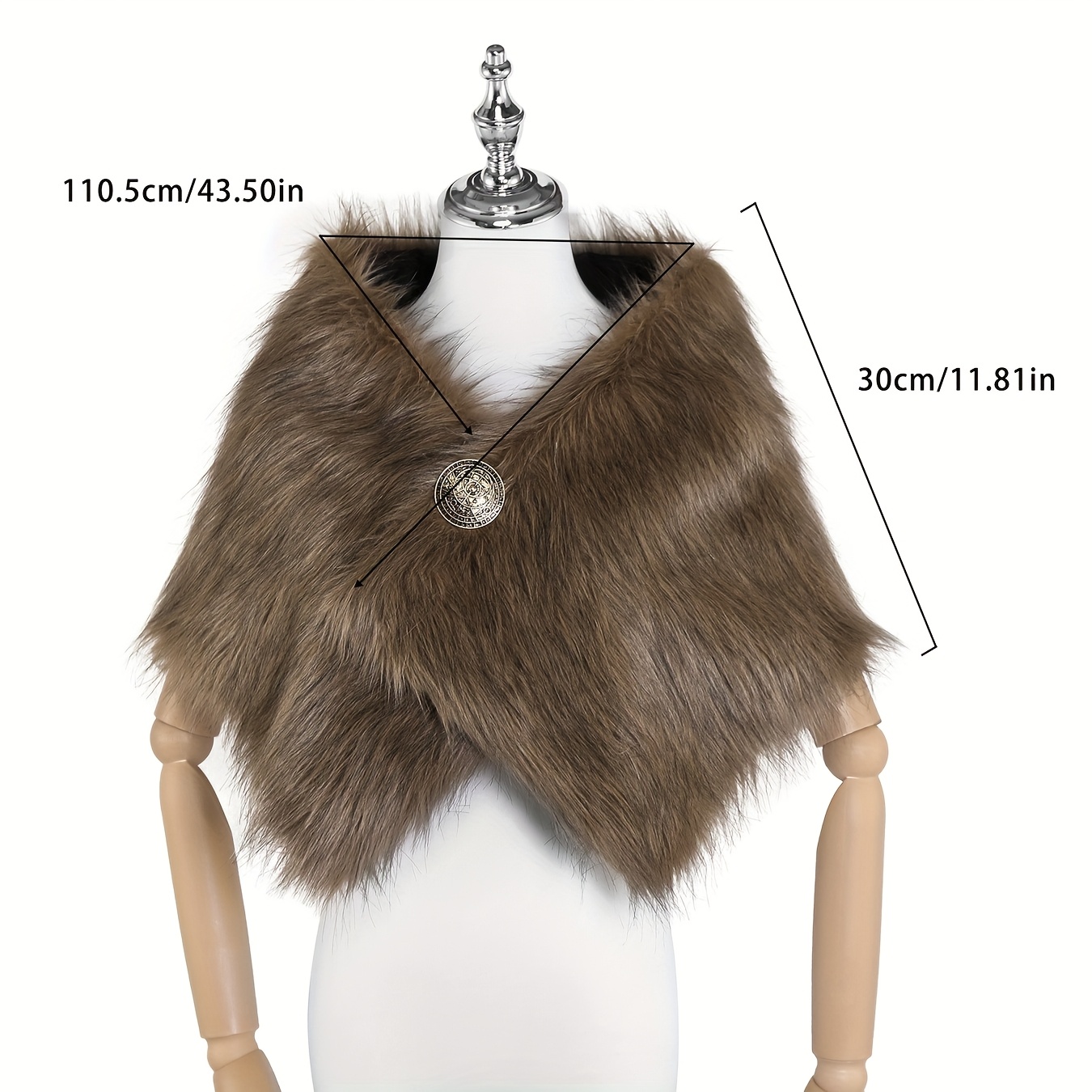 1pc womens viking faux fur cape wrap fur stole medieval  display picture 3