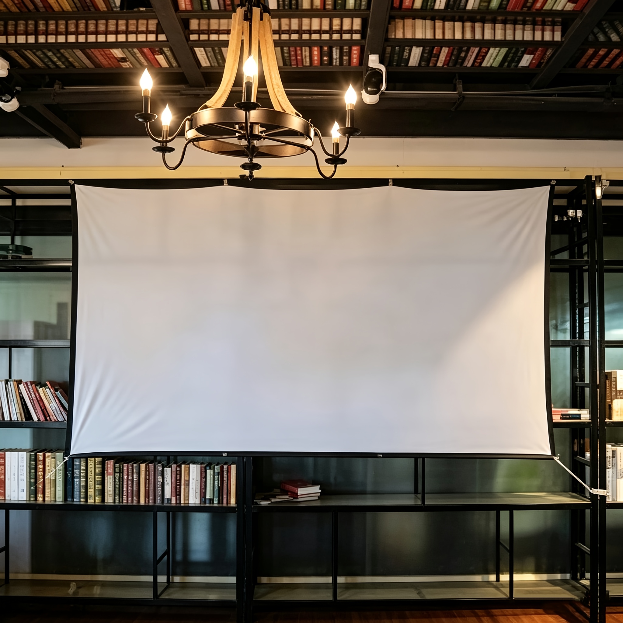 TEMU 16:9 4k Hd Projector Screen, 120/100/84/72/60in Foldable Wrinkle-free Projection Screen, Black Border & Metal Grommets, Comes With Hooks And